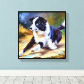 Border Collie Dog Leinwanddruck (Insitu (Holzboden))