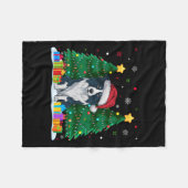 Border Collie Dog liebt Weihnachtsmannmütze Ugy We Fleecedecke (Vorderseite (Horizontal))