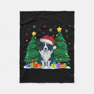 Border Collie Dog liebt Weihnachtsmannmütze Ugy We Fleecedecke