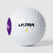 Border Collie Dog Lila Silhouette Monogramm Golfball (Logo)