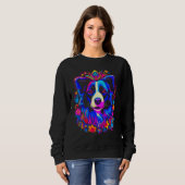 Border Collie Dog Love Gratitude Flower Sweatshirt (Vorne ganz)
