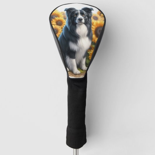 Border Collie Dog Lover Golf Head Cover Headcover (Vorderseite)