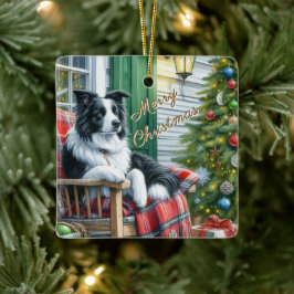 Border Collie Dog Lover Weihnachtsgeschenk Ornamen Keramikornament