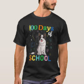 Border Collie Dog Lovers Teacher Student 100th Day T-Shirt (Vorderseite)
