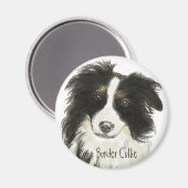 Border Collie Dog Magnet (Vorderseite/Rückseite)