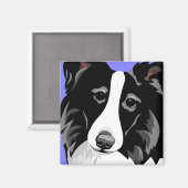 Border Collie Dog Magnet (Vorderseite/Rückseite)