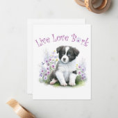 Border Collie Dog Mama Floral Mitteilungskarte (Vorderseite/Rückseite Beispiel)