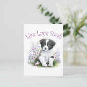Border Collie Dog Mama Floral Postkarte (Stehend Vorderseite)