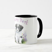 Border Collie Dog Mama Floral Tasse (VorderseiteRechts)