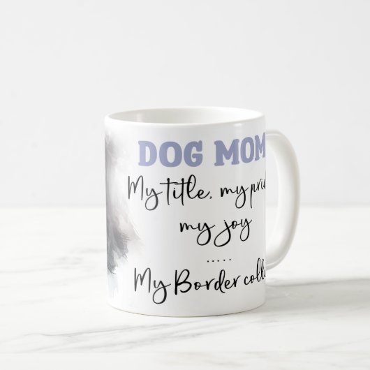Border Collie Dog Mama Kaffeetasse (VorderseiteRechts)