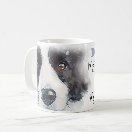 Border Collie Dog Mama Kaffeetasse (Vorderseite Links)