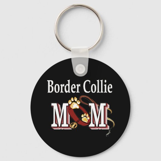 Border Collie Dog MAMA Schlüsselanhänger (Vorderseite)