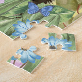 Border Collie Dog mit Blume Spring Puzzle (Seite)