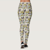 Border Collie Dog mit Ostereier Urlaub Leggings (Rückseite)
