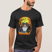Border Collie Dog mit Pumpkins Funny Beängstigend T-Shirt (Vorderseite)