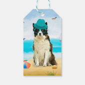 Border Collie Dog on Beach Geschenkanhänger (Rückseite)