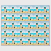 Border Collie Dog on Beach Geschenkpapier (Flach)