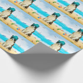 Border Collie Dog on Beach Geschenkpapier (Ecke)
