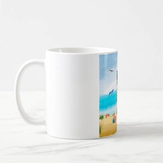Border Collie Dog on Beach Kaffeetasse (Links)