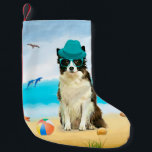 Border Collie Dog on Beach Kleiner Weihnachtsstrumpf<br><div class="desc">Ein niedlicher Hund am Strand ist eine Geschenkidee für jemanden,  der diese Hundezucht Liebe.</div>