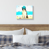 Border Collie Dog on Beach Leinwanddruck (Insitu (Schlafzimmer))
