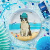 Border Collie Dog on Beach Pappteller (Party)