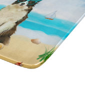 Border Collie Dog on Beach Schneidebrett (Ecke)