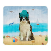 Border Collie Dog on Beach Schneidebrett (Vorderseite)