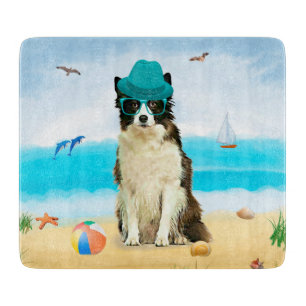 Border Collie Dog on Beach Schneidebrett