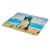 Border Collie Dog on Beach Schneidebrett (Ecke)
