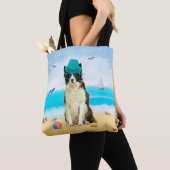 Border Collie Dog on Beach Tasche (Von Nahem)