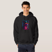 Border Collie Dog owner Vaporwave Notorious DJ Hoodie (Vorne ganz)
