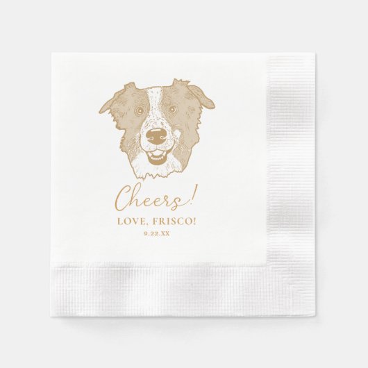 Border Collie Dog Personalisiert Cheers Napkins Serviette (Vorderseite)