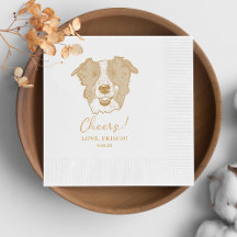 Border Collie Dog Personalisiert Cheers Napkins