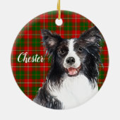 Border Collie Dog Personalisiert Keramik Ornament (Hinten)