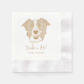 Border Collie Dog Personalisiert trinken Serviette (Vorderseite)
