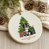 Border Collie Dog Personalisiert Weihnachten Keramik Ornament