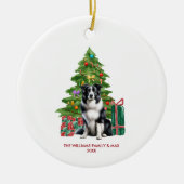 Border Collie Dog Personalisiert Weihnachten Keramik Ornament (Vorne)