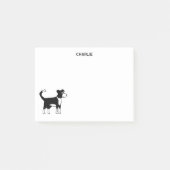 Border Collie Dog Personalisierter Name Post-it Klebezettel (Vorderseite)