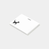 Border Collie Dog Personalisierter Name Post-it Klebezettel (angewinkelt)