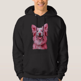 Border Collie Dog Pink Hoodie