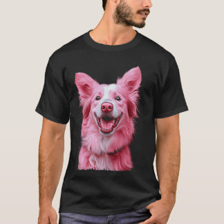 Border Collie Dog Pink T-Shirt