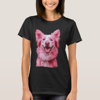 Border Collie Dog Pink T-Shirt