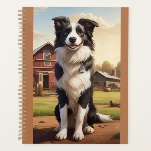 Border Collie Dog Planer (Vorderseite)