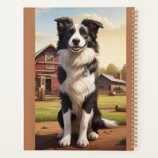 Border Collie Dog Planer (Rückseite)