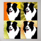 Border Collie Dog Pop Art Poster Originale Kunstwe (Vorne)