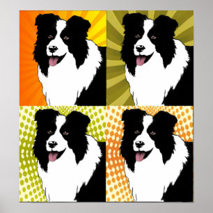 Border Collie Dog Pop Art Poster Originale Kunstwe
