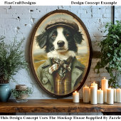 Border Collie Dog Portrait Landschaft CH3 Decoupag Seidenpapier