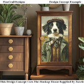 Border Collie Dog Portrait Landschaft CH3 Decoupag Seidenpapier