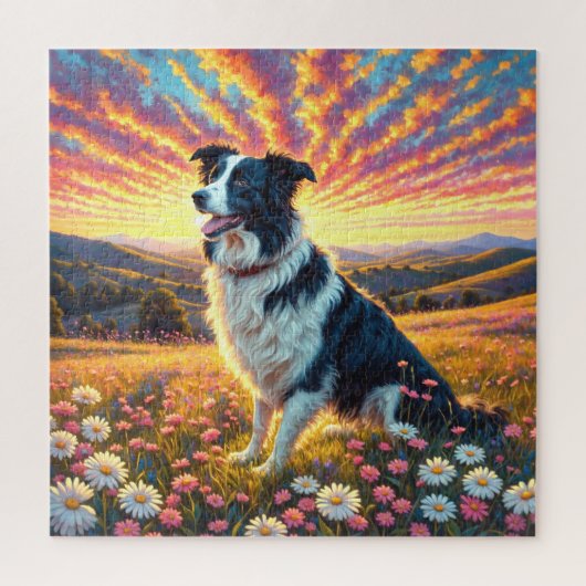 Border Collie Dog Puzzle (Vertikal)